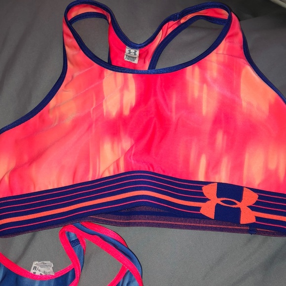 UNDER ARMOUR TIE DYE SPORTS BRA M ORANGE OR BLUE - Picture 3 of 3